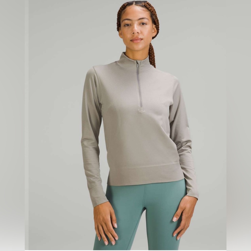 Lululemon Swiftly relaxed half zip long sleeve shirt in Gull Grey
